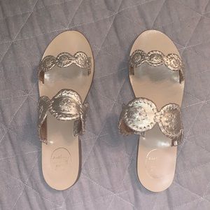 Jack Rogers Lauren Sandal in Platinum